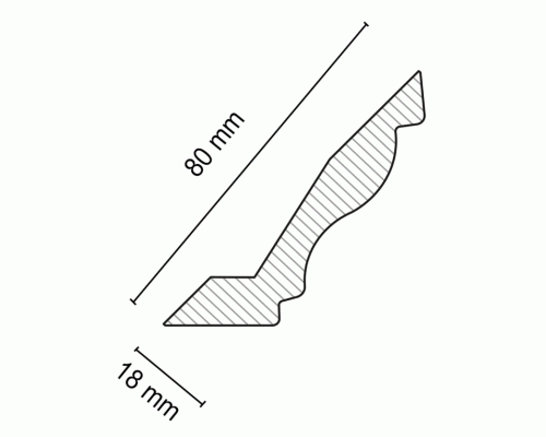 Профиль MP-1220 МДФ AGT SUPRAMAT 18*80*2800 мм, супермат белый снежный 3012 1 шт.