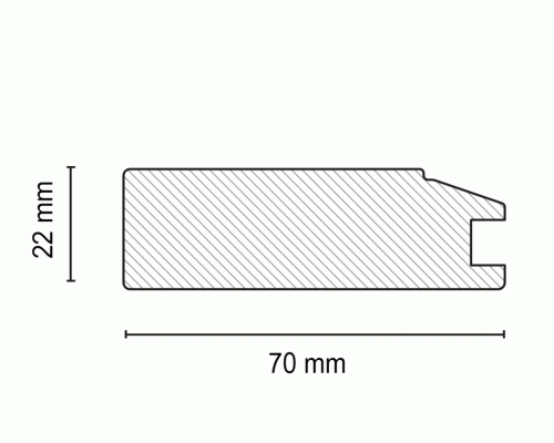 Профиль MP-5176 МДФ AGT SUPRAMAT 22*70*2800 мм, супермат, Сахара крем 3019 1 шт.