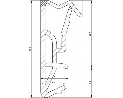 Профиль контурный для межкомнатных дверей DEVENTER, ТЭП, бежевый RAL 1001