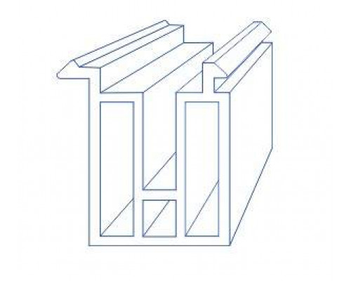 Профиль подставочный, совместим с профилем VEKA 60 / WHS 60 (110.026), 6.5м Профиль подставочный, совместим с профилем VEKA 60 / WHS 60 (110.026), 6.5м
