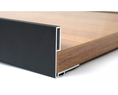 Профиль ручка для фасадов 18 мм, серия MONA, L=3000 мм, алюминий, черный. 1 шт.