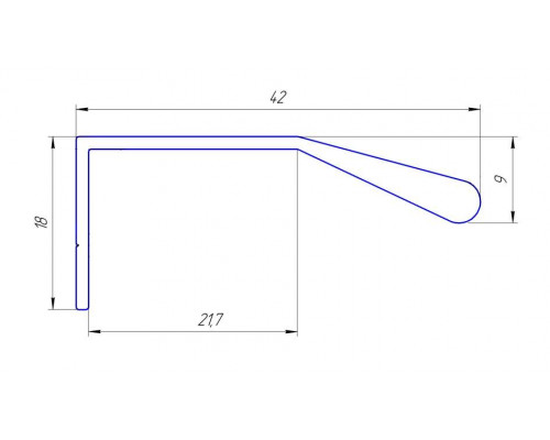 Профиль ручка для фасадов, серия BRIN, L=1400 мм, алюминий, титан. 1 шт.
