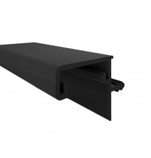 Профиль врезной GOLA FIRMAX для верхних баз с пазом для светодиодной ленты, для ДСП-16/18мм, L=3000мм, алюминий, черный браш