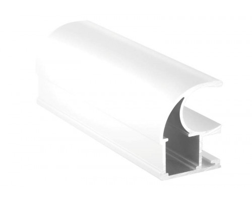 Профиль-ручка асимметричная, алюминий в ПВХ, L=5400 мм, белый глянец. 1 шт.