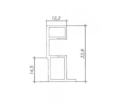 Профиль-ручка квадро Classic Slim, алюминий, L=5400 мм, белый глянец. 1 шт.