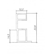 Профиль-ручка квадро Classic Slim, алюминий, L=5400 мм, шампань. 1 шт.