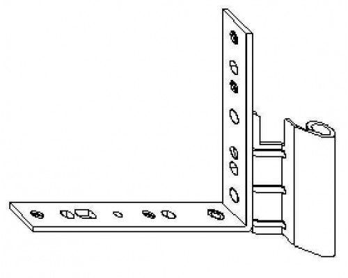 Петля на створке нижняя фальцевая левая, 12\20-9 Silber