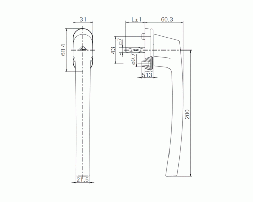 Ручка Patio штифт 37, R05.5, бронза