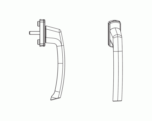 Ручка SKB Harmony уп.кол. 10/12 штифт 35 Цвет: серебро элоксир.