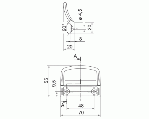 Ручка балконная Internika (2 части), коричневый