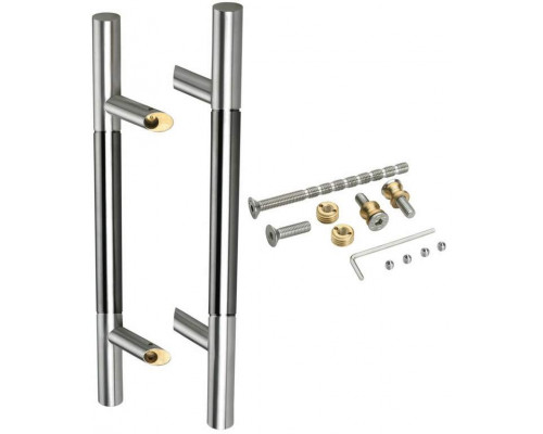 Ручка двустор. для алюм. двери, со смещением, комплект с крепл., L= 1400, м/о=1200, D=32, 114.CS.1200.45 1 ком.