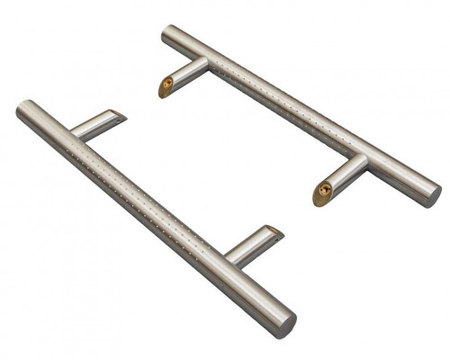 Ручка двустор. для алюм. двери, нерж. сталь, со смещением, комплект с крепл., L=500, м/о=300, D=32, 114.SP.300.45, с перфорацией 1 ком.