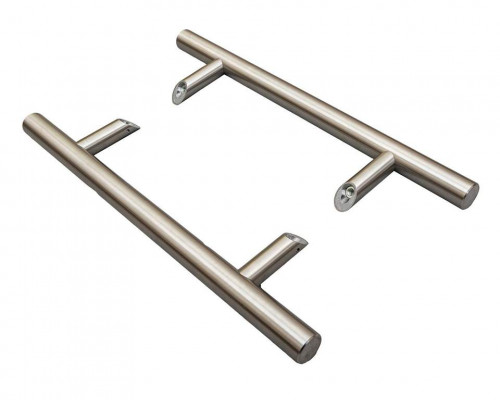 Ручка двустор. для алюм. двери, нерж. сталь, со смещением, комплект с крепл., L=500, м/о=300, D=32, 114.SS.300.45 1 ком.