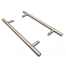 Ручка двустор. для алюм. двери, нерж. сталь, со смещением, комплект с крепл., L=650, м/о=450, D=32, 114.SS.450.45, 1 ком.