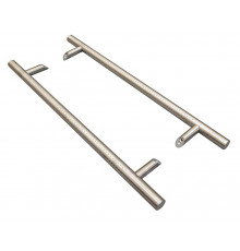 Ручка двустор. для алюм. двери со смещен., нерж. сталь, комплект с крепл., L=800, м/о 600, D=32 1 ком.