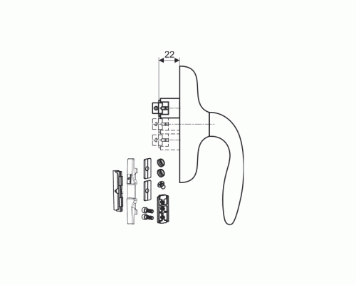 Ручка оконная 1001.00 с блокиратором, корич. RAL8017 1 шт. Ручка оконная 1001.00 с блокиратором, корич. RAL8017 1 шт.