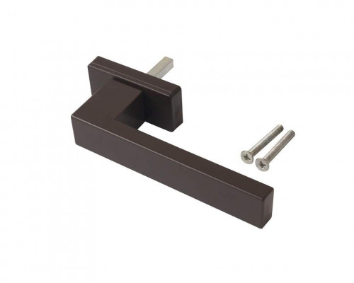 Ручка оконная Internika DUBLIN 35 мм, алюминиевая, 2 винта, коричневый матовый RAL8019 (45°)