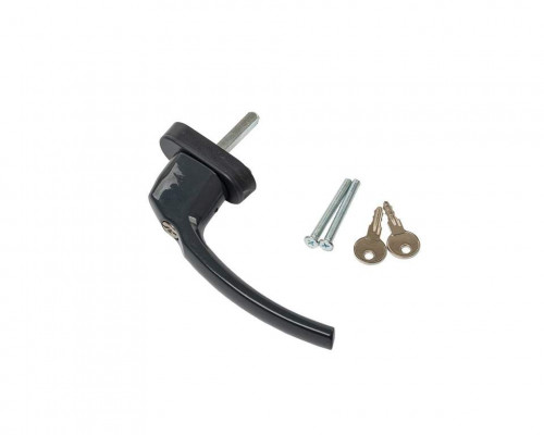 Ручка оконная Internika FILIZ с ключом-кнопкой, 38 мм, 45°, 2 винта, антрацит RAL 7016