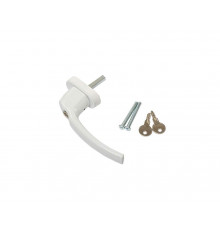 Ручка оконная Internika FILIZ с ключом-кнопкой, 38 мм, 45°, 2 винта, белый RAL9016