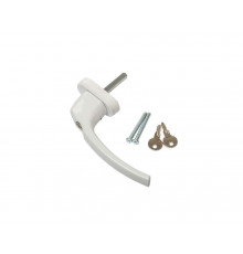 Ручка оконная Internika FILIZ с ключом-кнопкой, 45 мм, 45°, 2 винта, белый RAL9016