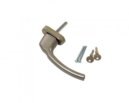 Ручка оконная Internika FILIZ с ключом-кнопкой, 45 мм, 45°, 2 винта, титан