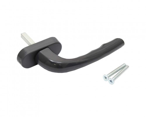 Ручка оконная Internika "Фантазия" алюминиевая 38 мм 45° + 2 винта 5х45 антрацит (7016) 1 шт.