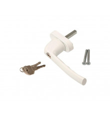 Ручка оконная Internika Kronos с ключом, штифт 43 мм, с винтами, белый RAL9016