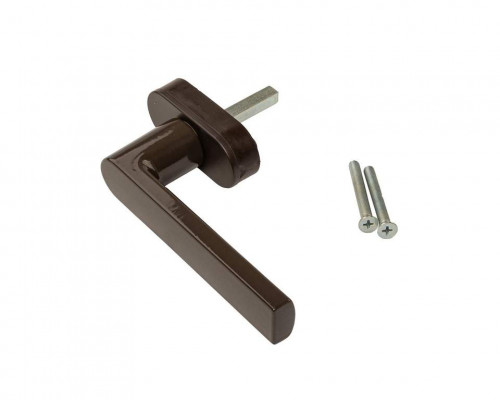 Ручка оконная Internika "Надежда" алюминиевая 38 мм 45° + 2 винта 5х50 коричневый (8019)