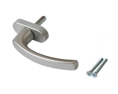 Ручка оконная Internika Tolstoy алюминиевая 37 мм (F1) серебро, 45° + 2 винта 5х45 1 шт.