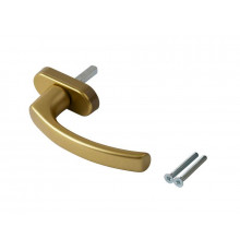 Ручка оконная Internika Tolstoy алюминиевая 37 мм (F3) золото матовое, 45° + 2 винта 5х45