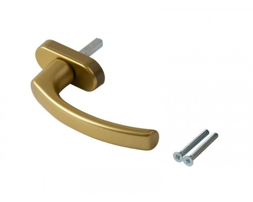 Ручка оконная Internika Tolstoy алюминиевая 37 мм (F3) золото матовое, 45° + 2 винта 5х45