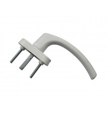 Ручка оконная Internika Tolstoy алюминиевая 37 мм (RAL 9016) белая, 45° + 2 винта 5х45