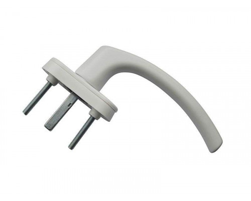 Ручка оконная Internika Tolstoy алюминиевая 37 мм (RAL 9016) белая, 45° + 2 винта 5х45