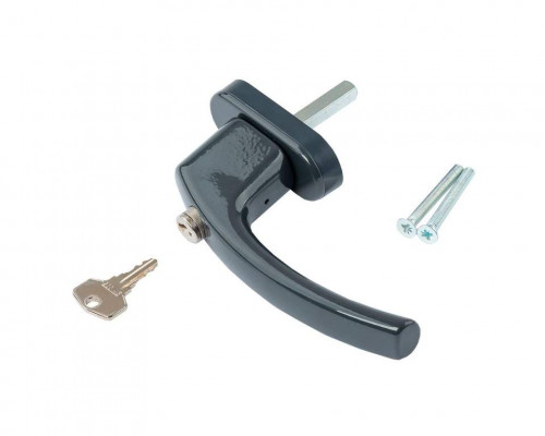 Ручка оконная Internika Tolstoy с ключом 37 мм(RAL 7016) антрацит, 45°+2 винта