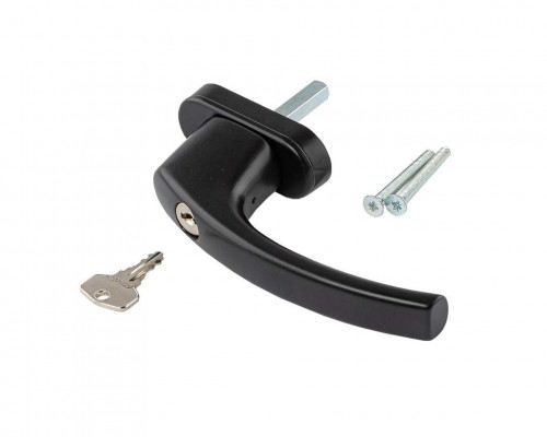 Ручка оконная Internika Tolstoy с ключом 37 мм(RAL 9005) черный, 45°+2 винта