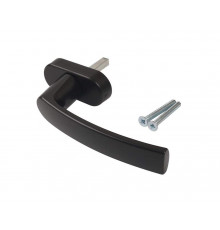 Ручка оконная Internika Venera штифт 37 мм, 45°, овальная розетка черна RAL9005, 2 винта