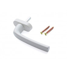 Ручка оконная Roto Samba (арт. 787961) алюминиевая, 43 мм, 45°, +2 винта, белый (R 07.2)