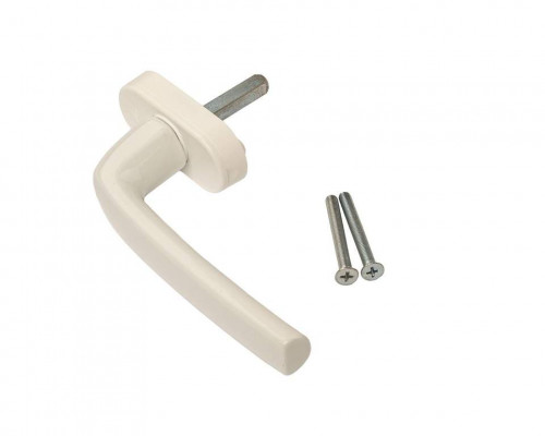Ручка оконная Roto Samba  (арт. 787955) 37 мм , с логотипом Roto + 2 винта М5х45 белый RAL 9016 1 шт.