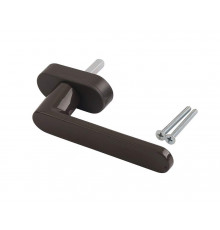 Ручка оконная алюминиевая Garda System 37 мм полукруглая накладка 45° + 2 винта коричневый 1 шт.