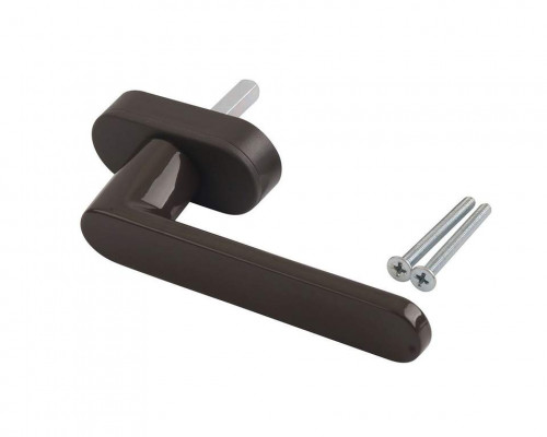 Ручка оконная алюминиевая Garda System 37 мм полукруглая накладка 45° + 2 винта коричневый 1 шт.