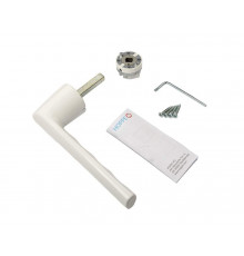 Ручка оконная алюминиевая  HOPPE Hamburg Kompakt, штифт 37 мм, 90°, без розетки, Белая