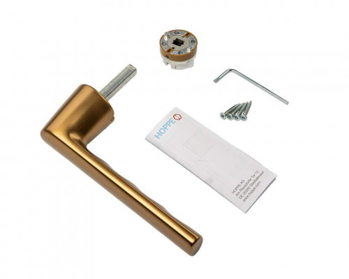 Ручка оконная алюминиевая  HOPPE Hamburg Kompakt, штифт 37 мм, 90°, без розетки, бронза F4