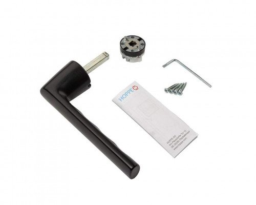 Ручка оконная алюминиевая  HOPPE Hamburg Kompakt, штифт 37 мм, 90°, без розетки, черный матовый F9714M