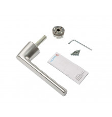 Ручка оконная алюминиевая  HOPPE Hamburg Kompakt, штифт 37 мм, 90°, без розетки, серебро F1