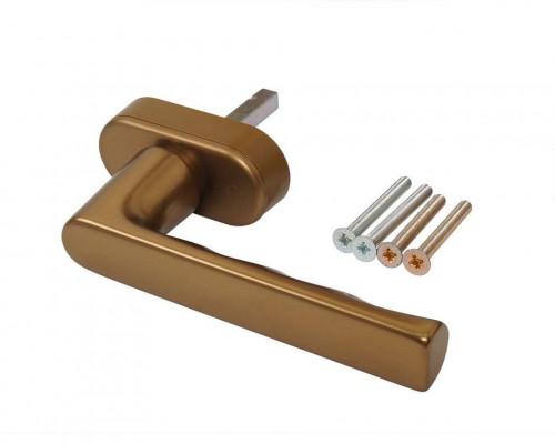 Ручка оконная алюминиевая  HOPPE Hamburg SecuForte, штифт vario fit 32-42 мм, 45°, 2 винта М5х45,  2 винта М5х50, бронза 1 шт.