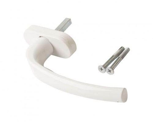 Ручка оконная алюминиевая "Tango  Lite" штифт 35 мм, 2 винта, белая 1 шт.