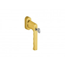 Ручка оконная алюминиевая с ключом HOPPE Hamburg SecuForte , штифт vario fit 32-42 мм, 45°, 2 винта М5х45,  2 винта М5х50, золото