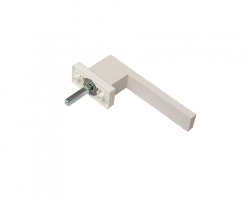 Ручка оконная с ключом Internika DUBLIN 40 мм, алюминиевая, 2 винта, белый матовый RAL9016M (45°)