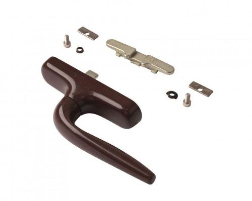 Ручка оконная с приемником без блокиратора, Проведал, коричневая RAL8017 1 шт.