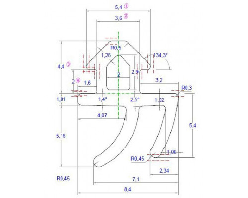 Уплотнитель совместим с профилем  952 (рама, створка), EPDM, чёрный цена за 1 метр